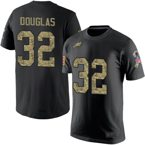 Men Philadelphia Eagles #32 Rasul Douglas Black Camo Salute to Service NFL T Shirt